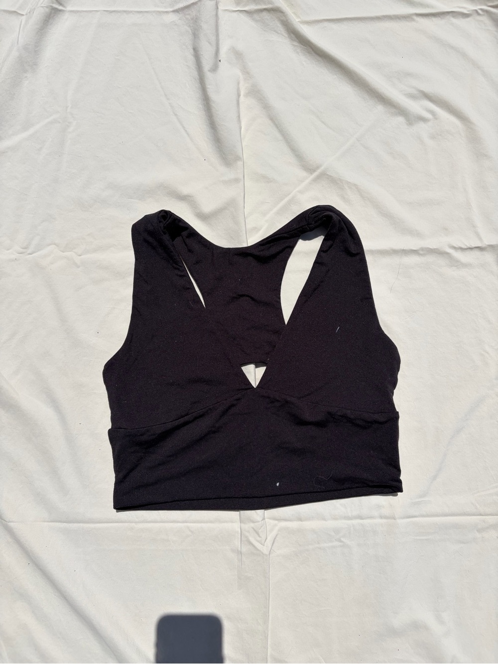 Women's black Racerback crop top
